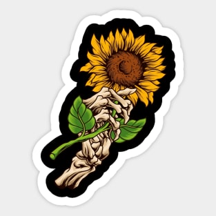 Sunflower with Bone Hand Sticker